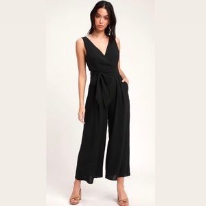 Lupita Black Sleeveless Culotte Jumpsuit